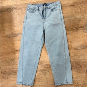 Scoop cropped Barrel Leg Light Blue Jeans